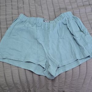 Cupshe High Waist Light Blue Shorts Sz Xl Nwt